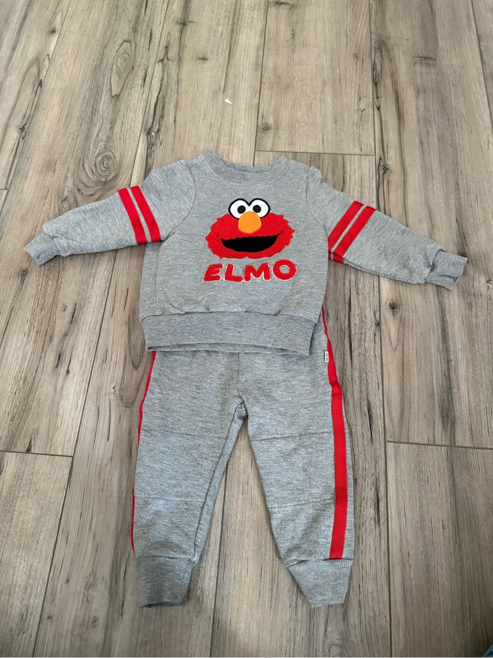 Little Sleepies Elmo Grey & Red Kids Sweatshirt Set Size 6-12 months